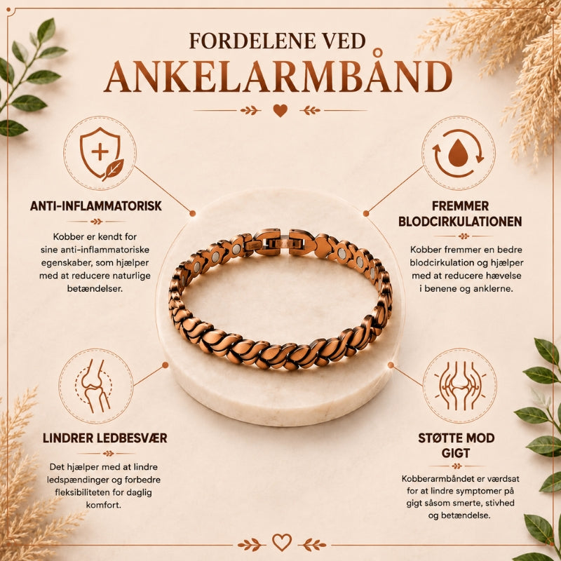 Ankelarmbånd i Rent Kobber