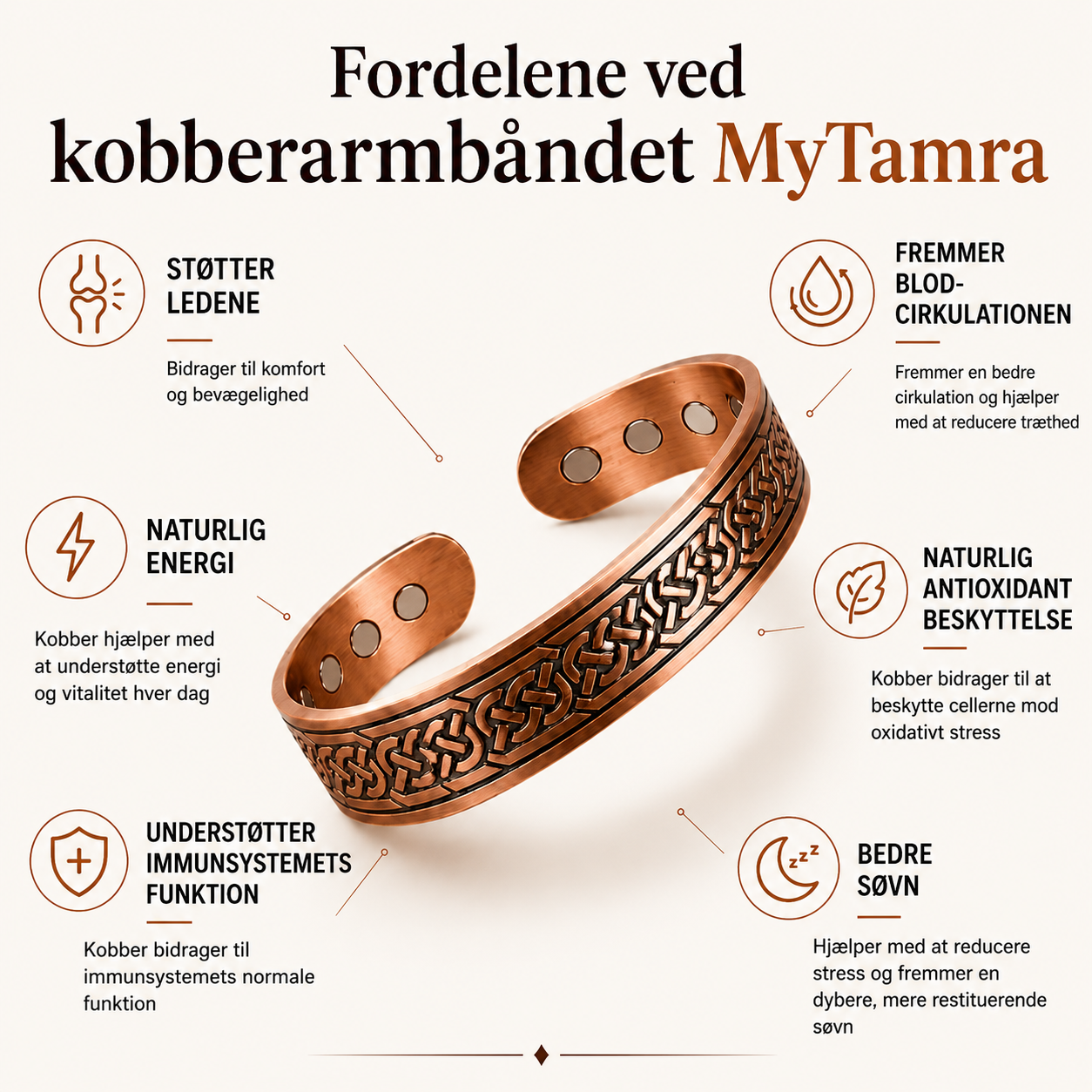 MyTamra™ Armbånd i 99,9 % Rent Kobber